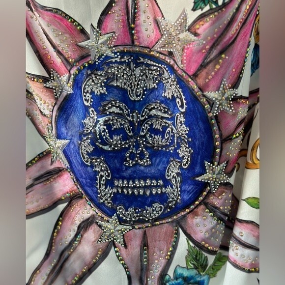 Philipp Plein Satin Tee crystals embroidered XS - Picture 4 of 5